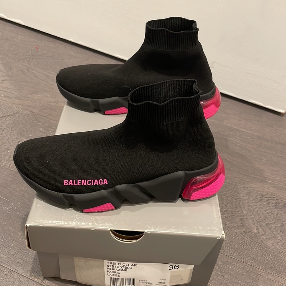 Balenciaga Black and Pink Sneakers - Picture 4 of 5